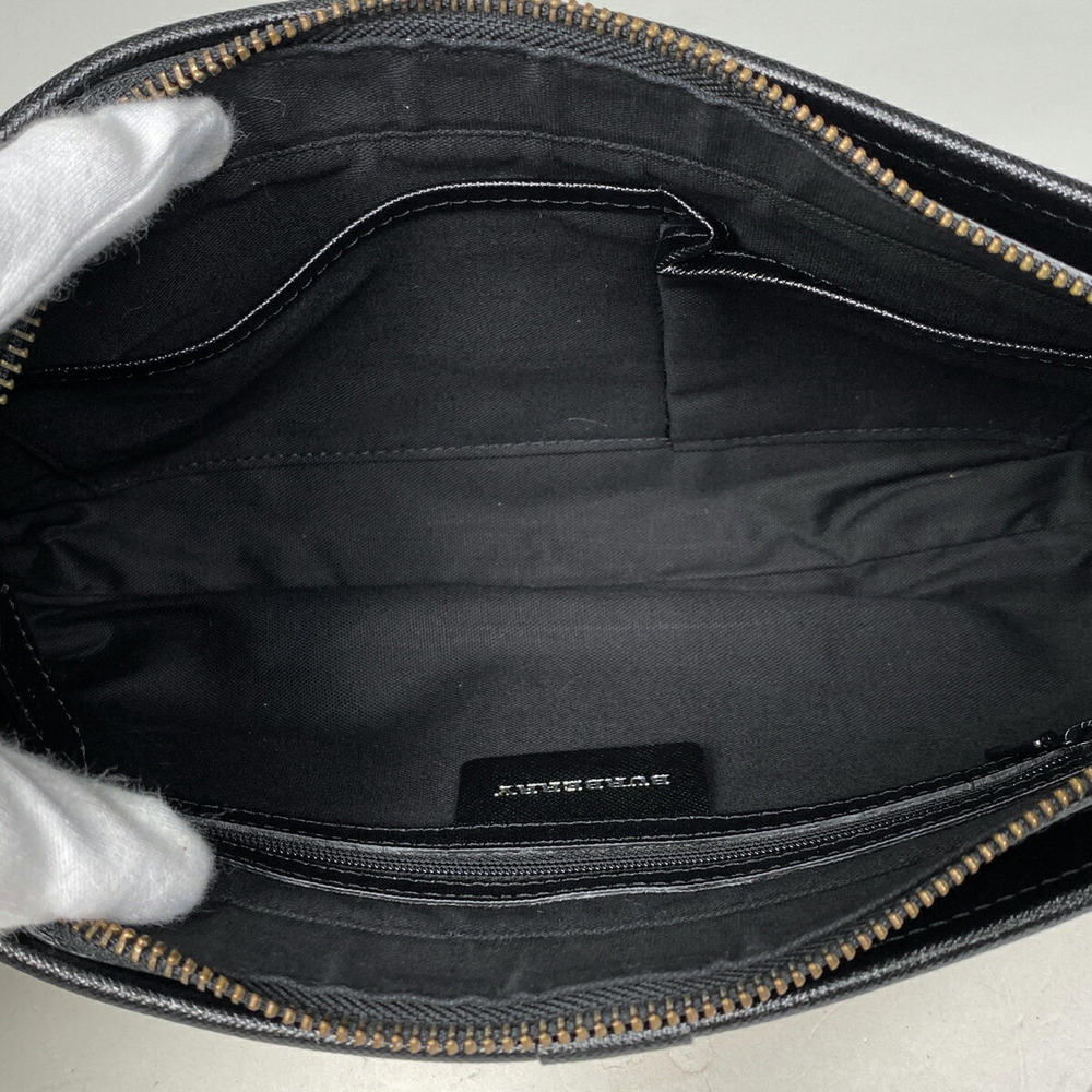 Burberry Check Shoulder Bag Hobo Handbag Canvas Beige Black - Picture 6 of 6